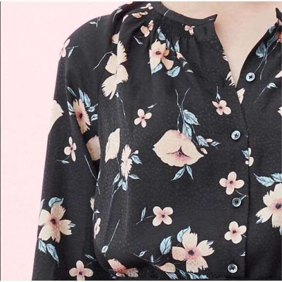 NWOT Rebecca Taylor Black Floral Jacquard Daniella Silk Blouse Size 2 Small - Picture 3 of 16